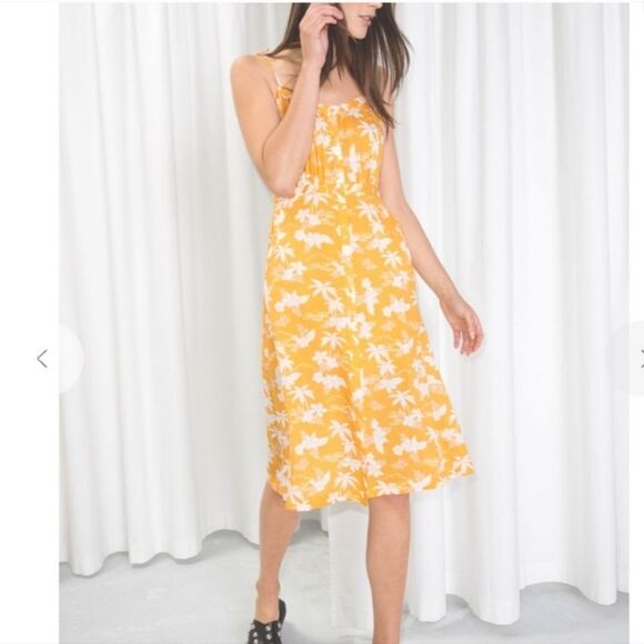 & Other Stories Dresses & Skirts - & Other Stories Tropical Yellow and White Floral Sundress